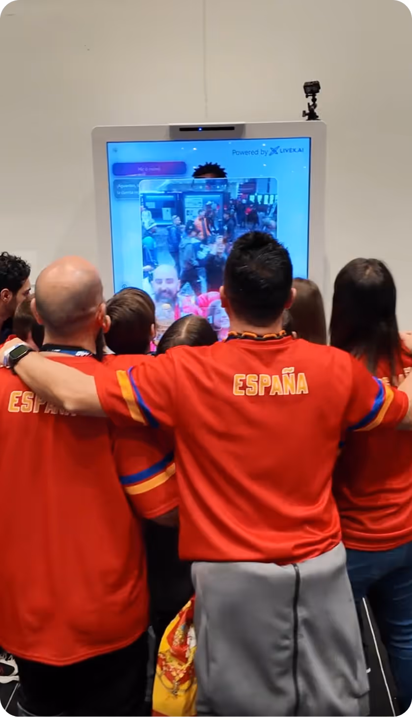 A LiveX AI digital human in a life-sized display