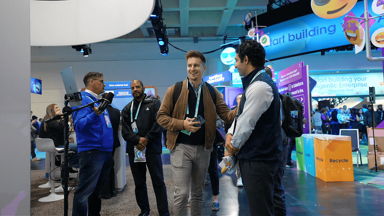 A guest interacting with a LiveX hologram
