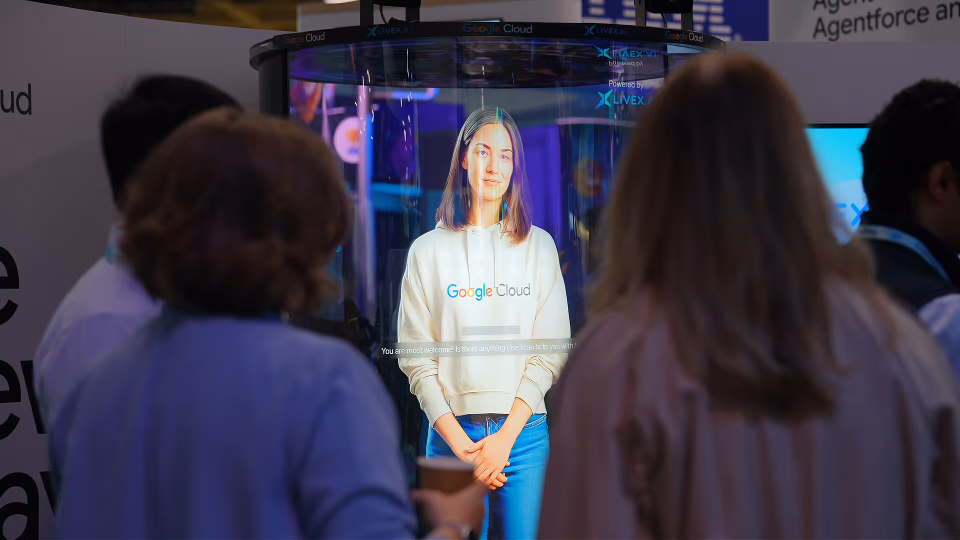 An attendee using a LiveX AI experience at an event