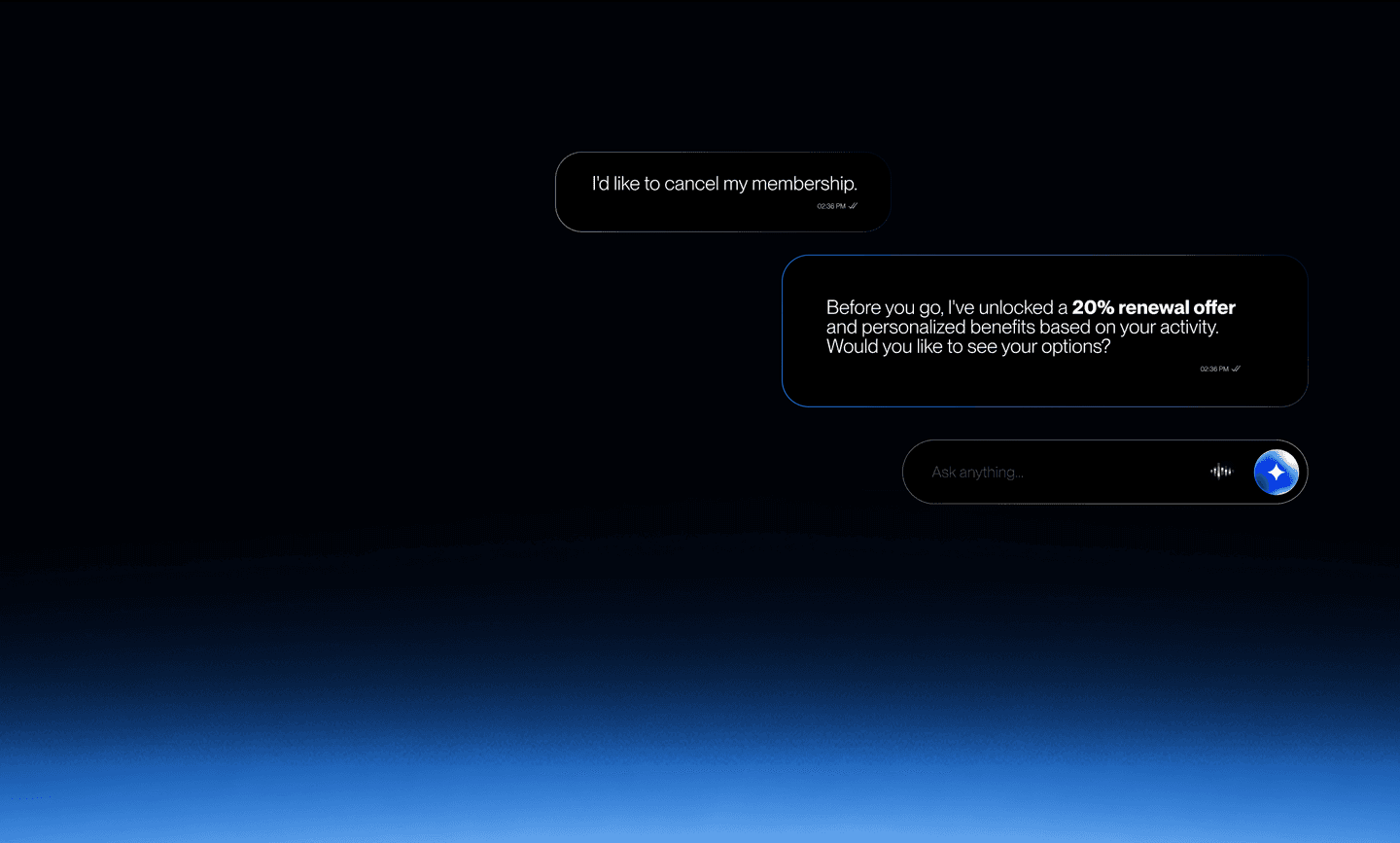 LiveX Retention Agent deployment interface for SaaS experiences.